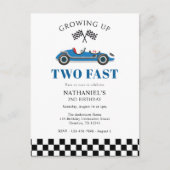 2ファストレーシングカー2nd誕生日お祝い ポストカード (正面)