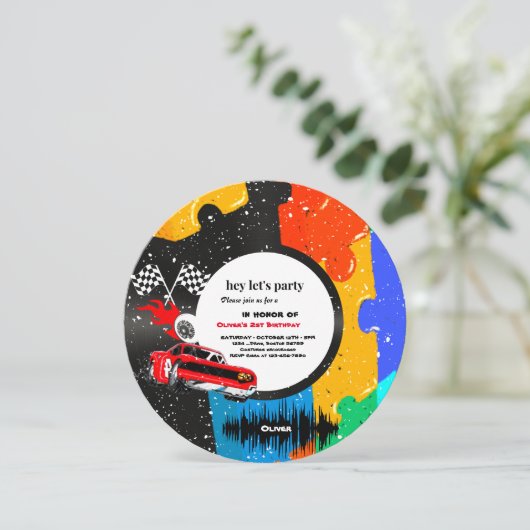 2ファストレースカーボーイ2nd誕生日パーティーインビタティ 招待状 (スタンド正面)