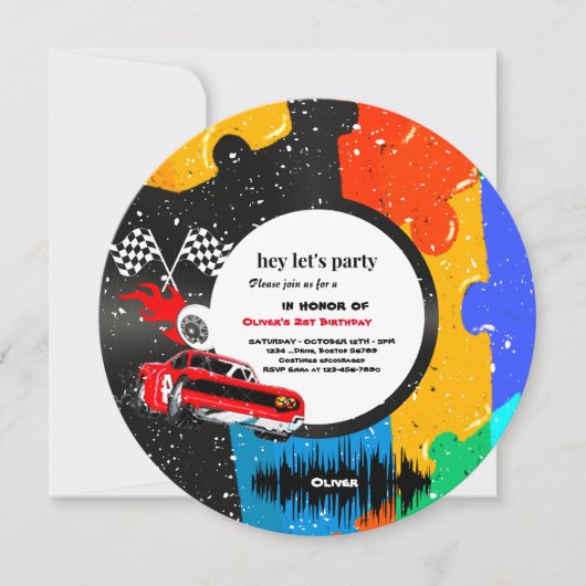 2ファストレースカーボーイ2nd誕生日パーティーインビタティ 招待状 (正面)