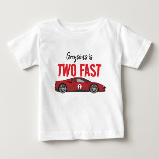 2ファストレースカーボーイ2nd誕生日パーティー ベビーTシャツ (正面)