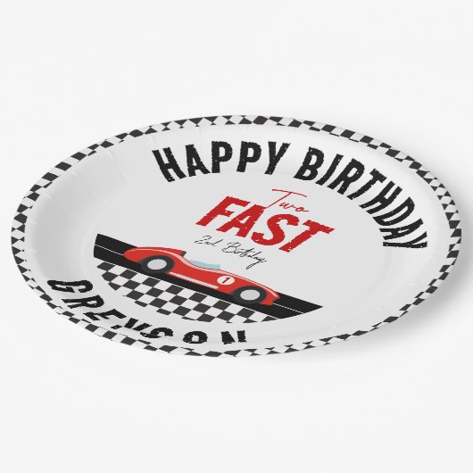 2ファストレースカーボーイ2nd誕生日パーティー ペーパープレート (アングル)
