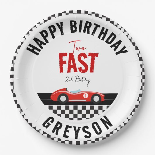 2ファストレースカーボーイ2nd誕生日パーティー ペーパープレート (正面)