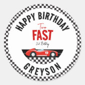 2ファストレースカーボーイ2nd誕生日パーティー ラウンドシール (正面)