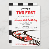 2ファストレースカーボーイ2nd誕生日パーティー 招待状 (正面/裏面)