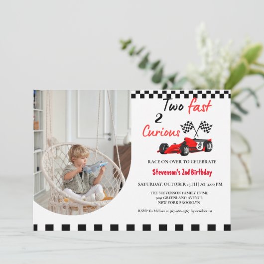 2ファストレースカーボーイ2nd誕生日パーティー 招待状 (スタンド正面)