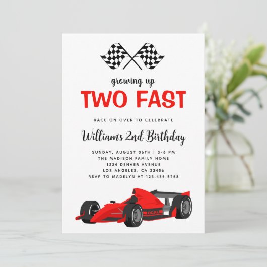 2ファストレースカーボーイ2nd誕生日パーティー 招待状 (スタンド正面)