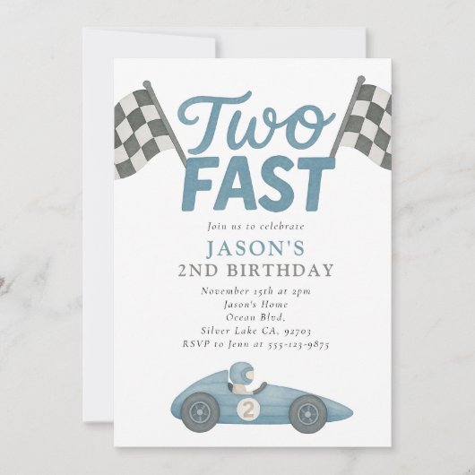 2ファストレースカーボーイ2nd誕生日パーティー 招待状 (正面)