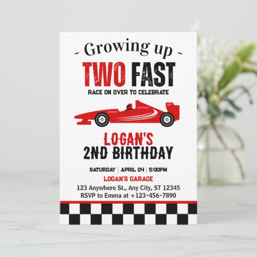 2ファストレースカーボーイ2nd誕生日パーティー 招待状 (スタンド正面)