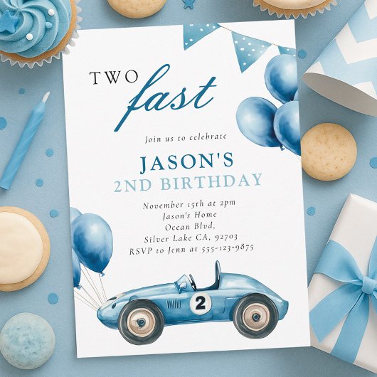 2ファストレースカーボーイ2nd誕生日パーティー 招待状