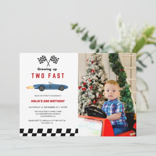 2ファストレースカーボーイ2nd誕生日パーティー 招待状 (スタンド正面)