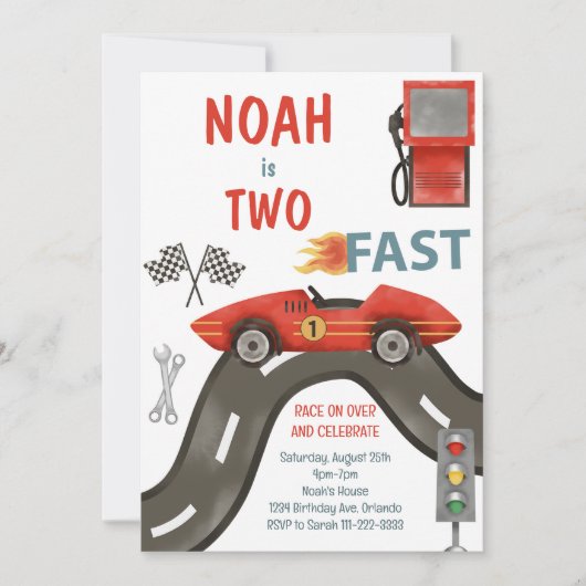 2ファストレースカーボーイ2nd誕生日招待状 招待状 (正面)