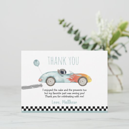2ファストレースカー誕生日 サンキューカード (スタンド正面)
