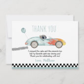 2ファストレースカー誕生日 サンキューカード (正面)