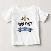 2ファストレースカー誕生日 ベビーTシャツ (正面)