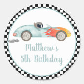 2ファストレースカー誕生日 ラウンドシール (正面)