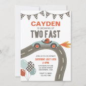 2ファストレースカー誕生日 招待状 (正面)