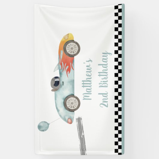 2ファストレースカー誕生日 横断幕 (縦)