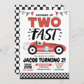 2ファストレースカー2nd誕生日パーティの招待状 招待状 (正面/裏面)