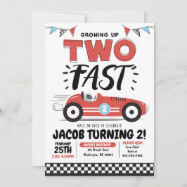 2ファストレースカー2nd誕生日パーティの招待状 招待状