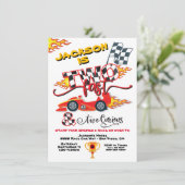 2ファストレースカー2nd誕生日パーティの招待状 招待状 (スタンド正面)