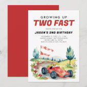 2ファストレースカー2nd誕生日招待状 招待状 (正面/裏面)