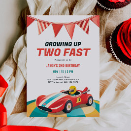 2ファストレースカー2nd誕生日招待状 招待状