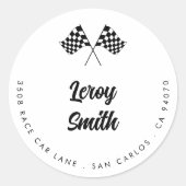 2ファストヴィンテージレースカー誕生日差出人住所 ラウンドシール (正面)