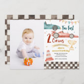 2ファスト2枚の好奇心旺盛なレース招待状(写真付き) 招待状 (正面/裏面)