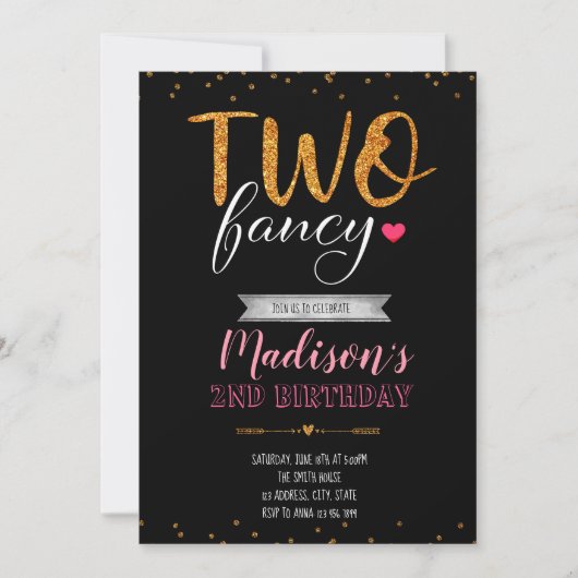 2ファンシーな誕生日のパーティの招待状 招待状 (正面)