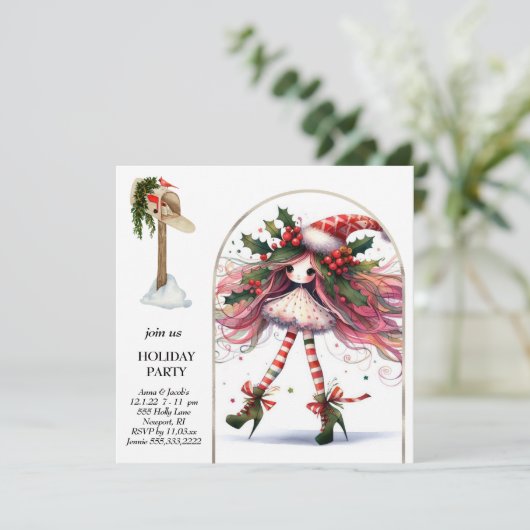 *~* 2ファンタジーかわいいスイートウーマン小妖精や小人 招待状 (スタンド正面)