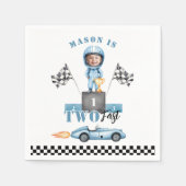 2ファーストブルーレースカー2ndフォト誕生日 スタンダードカクテルナプキン (正面)