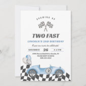 2ファーストレーシングカーヴィンテージ2nd誕生日 招待状 (正面)