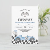 2ファーストレーシングカーヴィンテージ2nd誕生日 招待状 (スタンド正面)