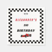 2ファーストレーシングカー2ndバースデーボーイバナー スタンダードカクテルナプキン (正面)