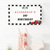 2ファーストレーシングカー2ndバースデーボーイバナー 横断幕 (インサイチュ)