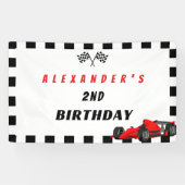 2ファーストレーシングカー2ndバースデーボーイバナー 横断幕 (横)
