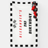 2ファーストレーシングカー2ndバースデーボーイバナー 横断幕 (縦)