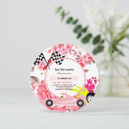 2ファーストレースカーガールズ2nd誕生日パーティー招待券 招待状 (スタンド正面)