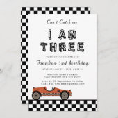 2ファーストレースカーボーイ第3バースデーパーティーInvitati 招待状 (正面/裏面)