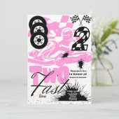 2ファーストレースカーボーイ2nd誕生日パーティー招待 招待状 (スタンド正面)