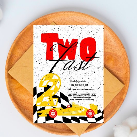 2ファーストレースカーボーイ2nd誕生日パーティー招待 招待状