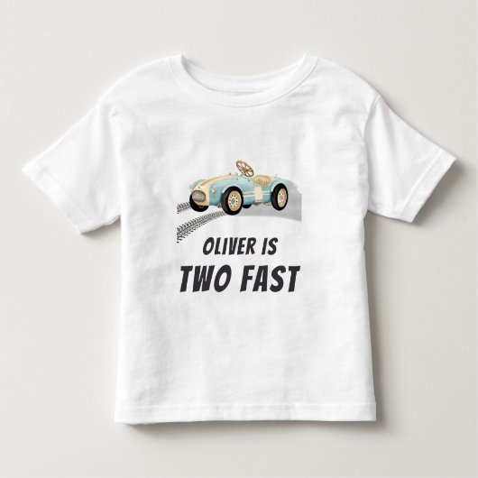 2ファーストレースカーボーイ2nd誕生日パーティーTシャツ トドラーTシャツ (正面)