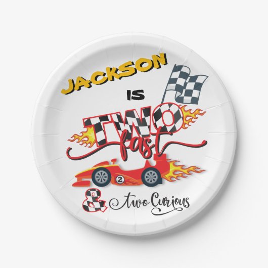 2ファーストレースカー第2誕生日紙プレート ペーパープレート (正面)