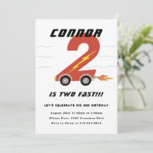 2ファーストレースカー2番目の誕生日パーティー 招待状 (スタンド正面)