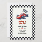 2ファーストレースカー2nd誕生日パーティー 招待状 (正面)