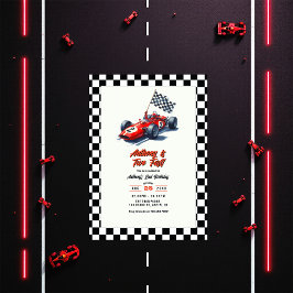 2ファーストレースカー2nd誕生日パーティー 招待状