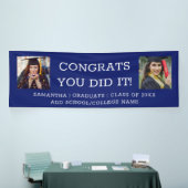 2フォトおめでとう2023年卒業ブルー 横断幕 (トレードショー)