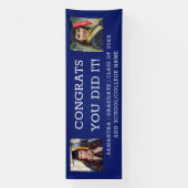 2フォトおめでとう2023年卒業ブルー 横断幕 (縦)