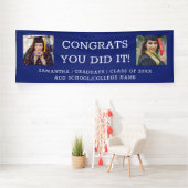 2フォトおめでとう2023年卒業ブルー 横断幕 (インサイチュ)