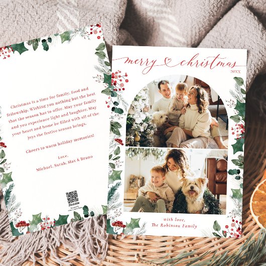 2フォトアモダンーチメリークリスマスカード シーズンカード